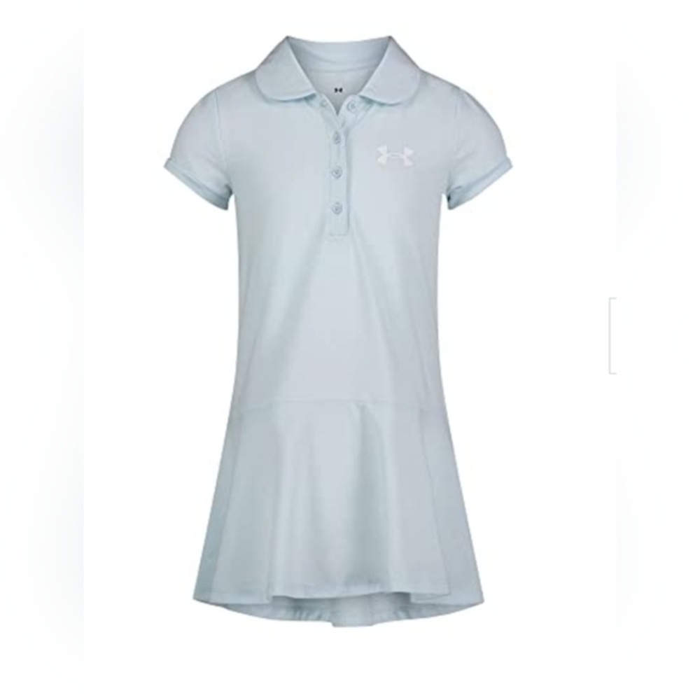 Under Armour Girl's Short Sleeve Polo Dress (Little Kids) Halogen Blue - Size 5